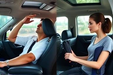 Driver posture improvement with car armrest cushion for safety