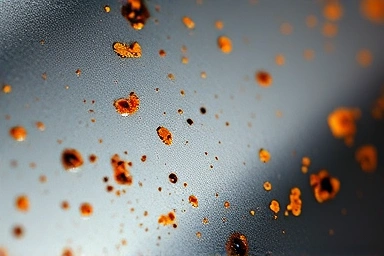 Car paint contamination with iron particles and tar spots