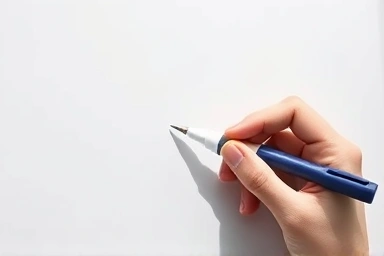 Car scratch being repaired with a paint pen.