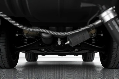 Professional undercoating application on car underbody.