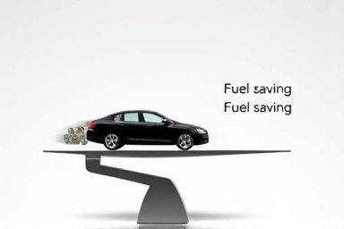 Metaphorical scale showing weight reduction leading to savings.