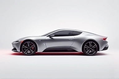 Futuristic lightweight car silhouette symbolizing fuel efficiency.
