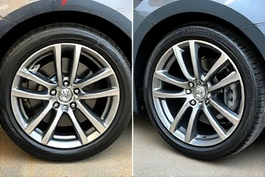 Car wheel scratch prevention with protector