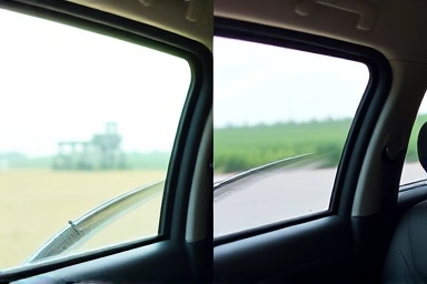 Car wind noise vs. quiet interior after weatherstrip fix.