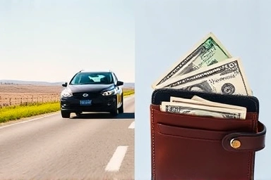 Safe driving and money savings metaphor