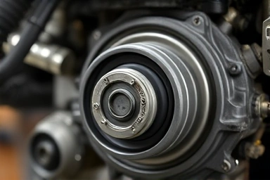 Car engine damper pulley with subtle wear