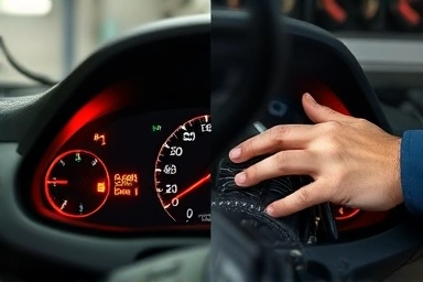 Mechanic inspecting car engine, check engine light