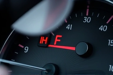 Car dashboard, overheating indicator, heater vent, emergency action.