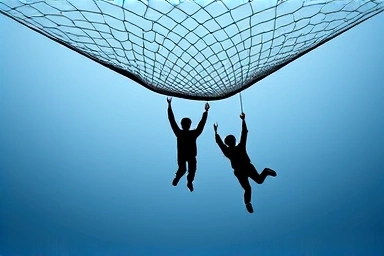 Symbolic safety net catching individuals in distress