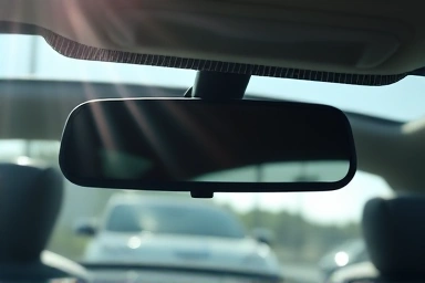 Hi-Pass device on tinted car windshield