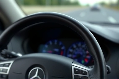 Car steering wheel with subtle vibration effect.