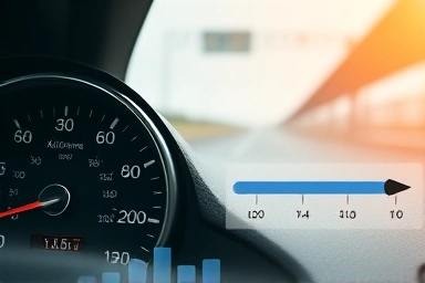 Car dashboard fuel consumption display, efficiency comparison