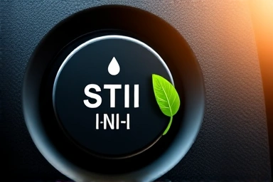 Car engine start button symbolizing fuel conservation and eco-friendly driving.
