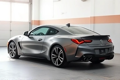 Pristine matte finish car in a clean, modern garage.