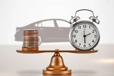 Weighing scale: car registration costs versus time saved.