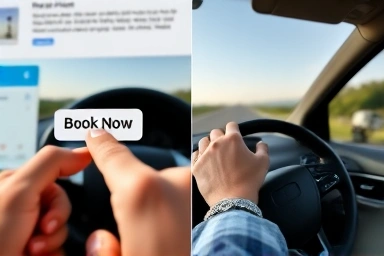 Online booking and actual test drive experience of a new car.