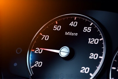 Car odometer showing low mileage and warranty concept