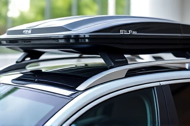 Close-up of integrated car roof box design
