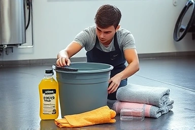 Organized car wash supplies for beginners.