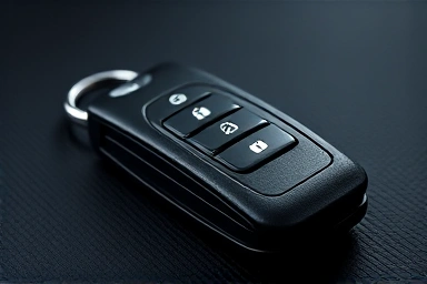 Luxury leather smart key case protecting a car key.