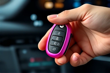 Colorful TPU smart key case for modern car keys.