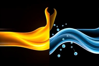Fuel efficiency concept, efficient vs inefficient flow