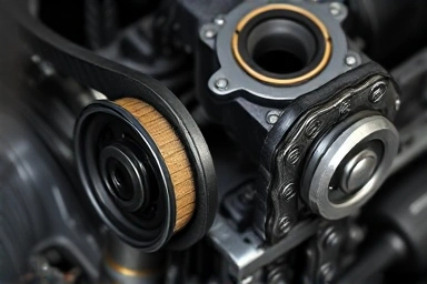 Car engine internal components: timing belt vs timing chain