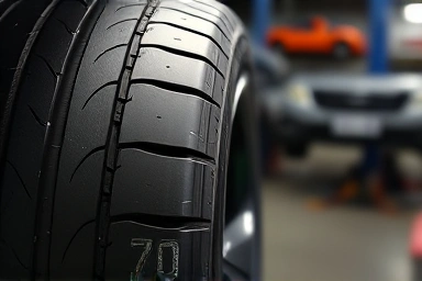 Car tire with uneven wear pattern