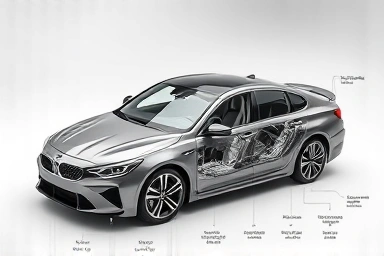 Split image: perfect car exterior vs. internal structural damage indicators.