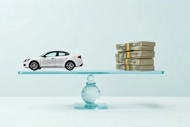 Symbolic representation of fair car valuation and transparent pricing.