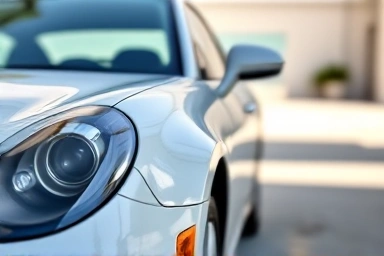 Gleaming used car exterior, natural light, clean background