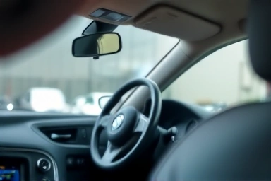Clean car interior, dashboard detail, well-lit