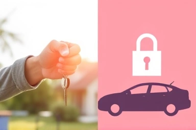 Happy private car sale vs. subtle risk icons