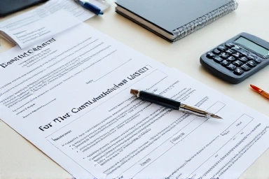 Documents and pen symbolizing car ownership transfer