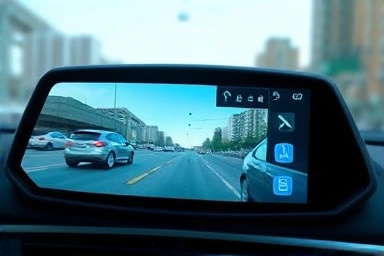 Crystal clear digital rearview mirror showing wide rear view