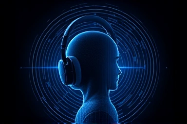 Abstract 3D sound wave visualization from gaming headset