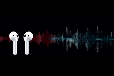 Sound waves transforming from analog to digital from AirPod Max.