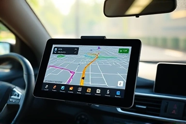 Android tablet used as car navigation system