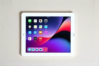 Android tablet customized to look like an iPad with custom widgets and icons.