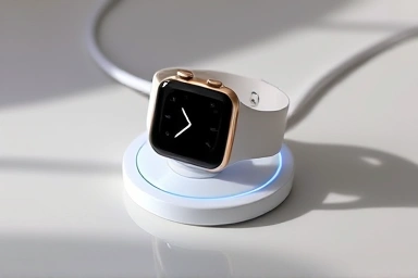 Apple Watch fast charging concept, modern technology, sleek design