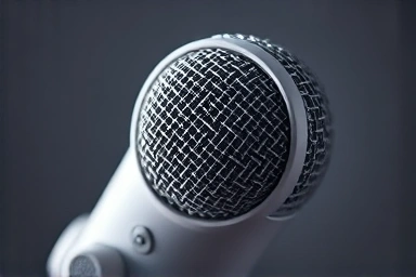 Close-up of a condenser microphone diaphragm, symbolizing audio clarity.