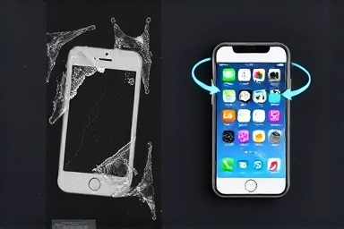 Data transfer from damaged to new phone, data restoration symbol