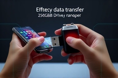 User transferring files between smartphone and C-type OTG USB drive