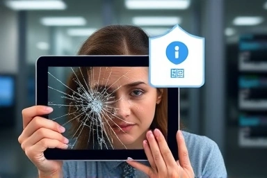 Worried person relieved by Galaxy Tab insurance coverage for cracked screen.