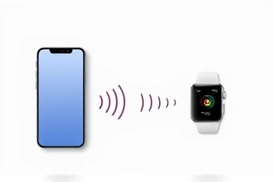 Smartphone and smartwatch connected wirelessly.