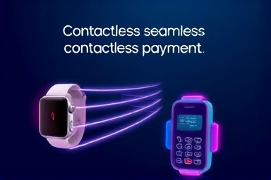 Abstract illustration of contactless payment technology.