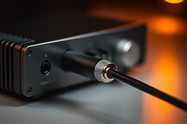 High-fidelity headphone amplifier connection, unlocking sound potential.