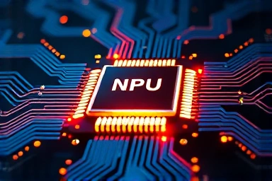 Abstract NPU core powering AI, gaming, and content creation.