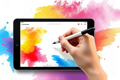 Digital art creation on iPad with Apple Pencil