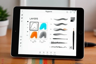 Procreate app interface on iPad screen with drawing tools